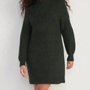 Old Navy Long-Sleeve Relaxed Mock-Neck Mini Sweater Shift Dress